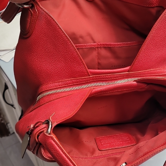 Coach Vibrant Red Leather Shoulder Bag - Picture 9 of 15